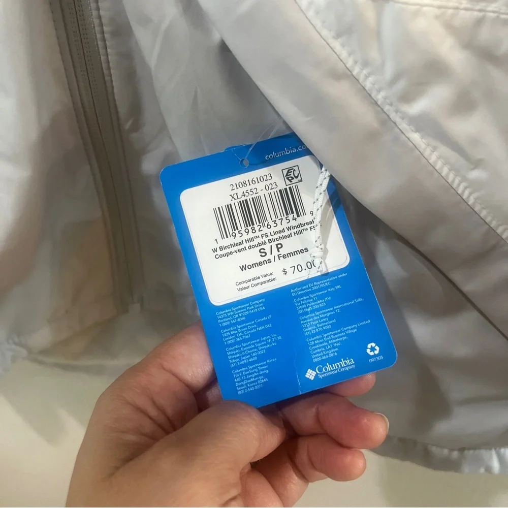 Columbia Jacket Womens Small S Gray White Birchleaf Hill Windbreaker Lined Zip - Picture 2 of 13